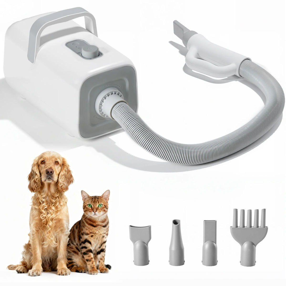 JHK Pet Grooming Vacuum Blow Dryer Kit With Adjustable Heat