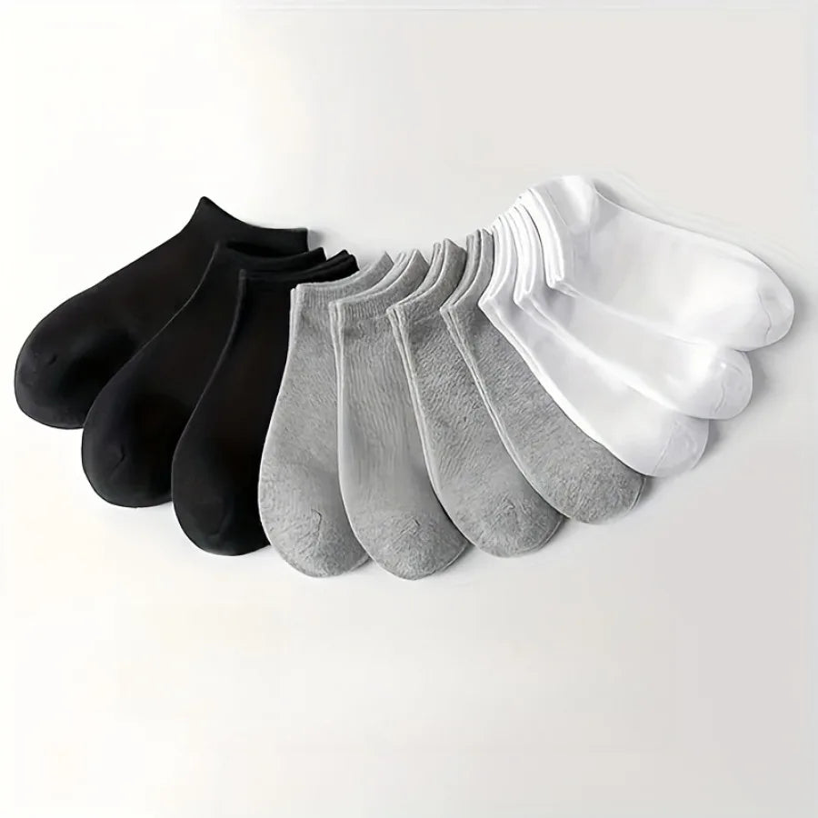 10 Pairs Thin Unisex Ankle Socks, Sweat Absorbing And Soft