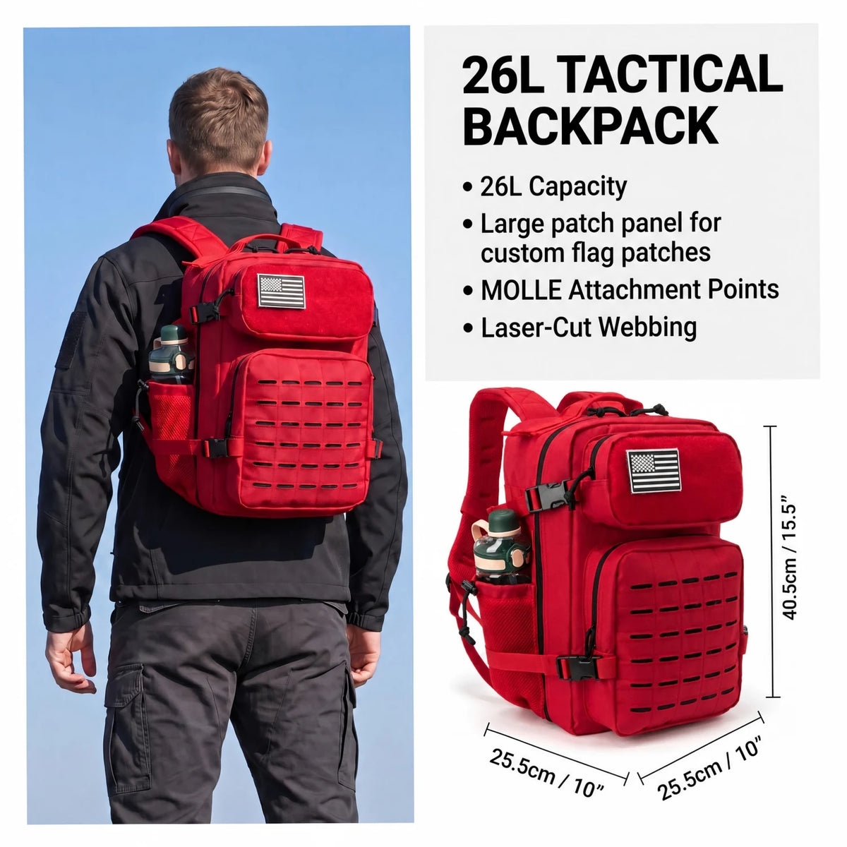 ReFire Gear Molle Tactical Backpack Featuring Cup Holders