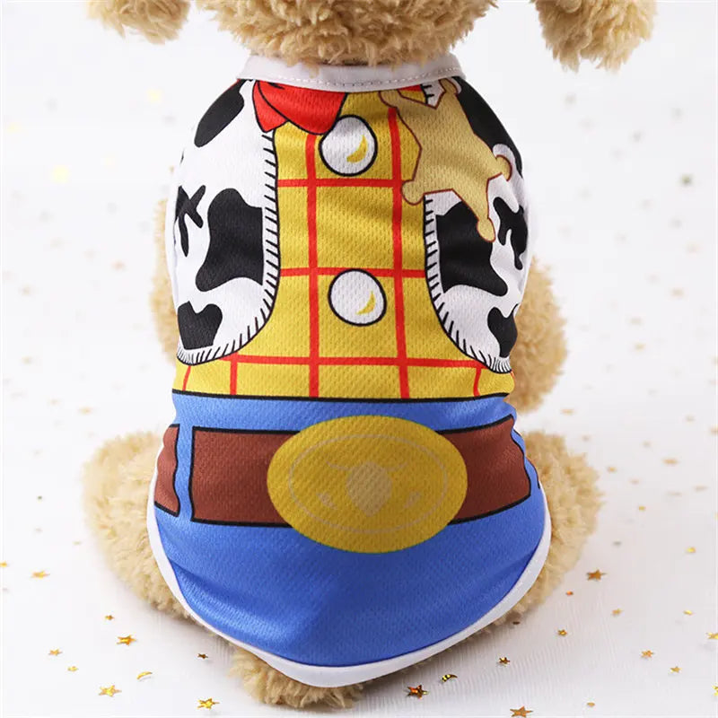 Cartoon Style Soft Dog Vest Shirt For Small Pets Everyday