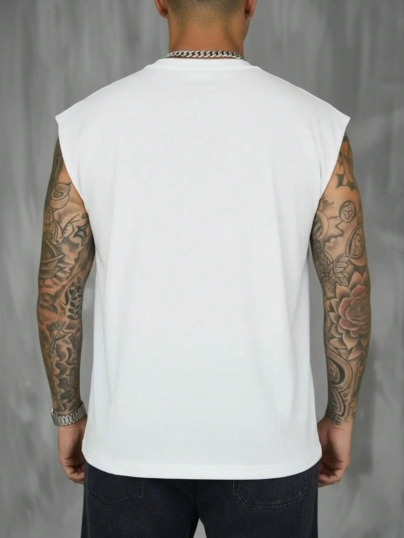 Men's Sleeveless Tank Top O Neck Casual Loose Fit Vest