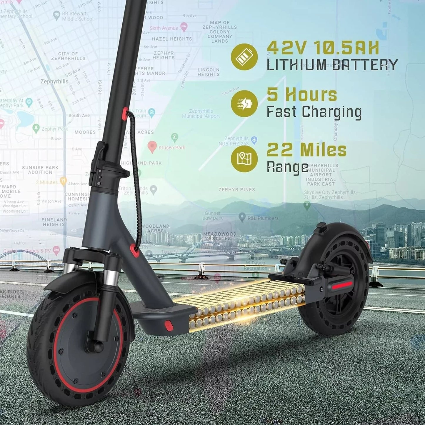 AOVOPRO TMAX Electric Scooter 500W 22MPH App Smart Folding