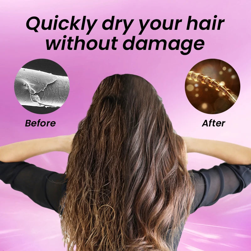 HAOYUNMA VoluVibe Ionic Hair Dryer With Concentrator Nozzles