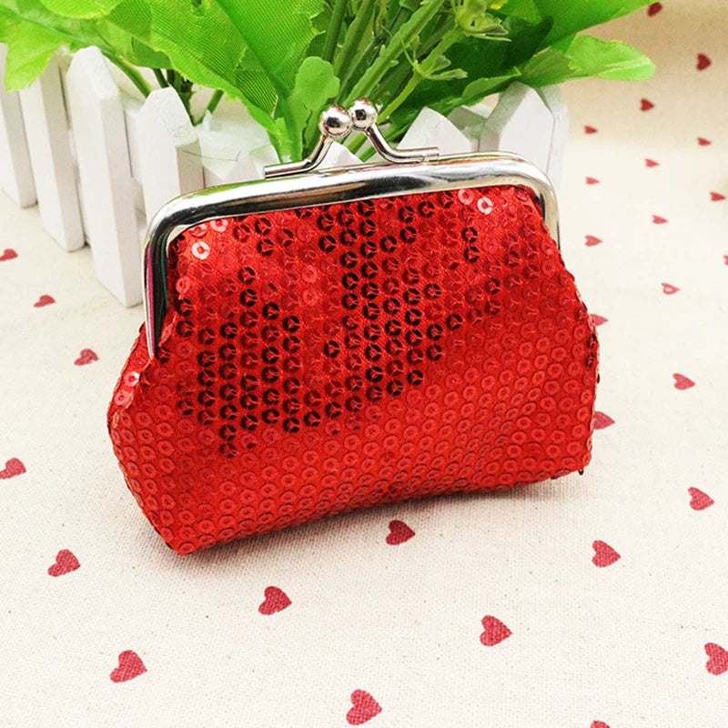 Sequins Coin Purse Kiss Lock Bag For Lipstick And Keys