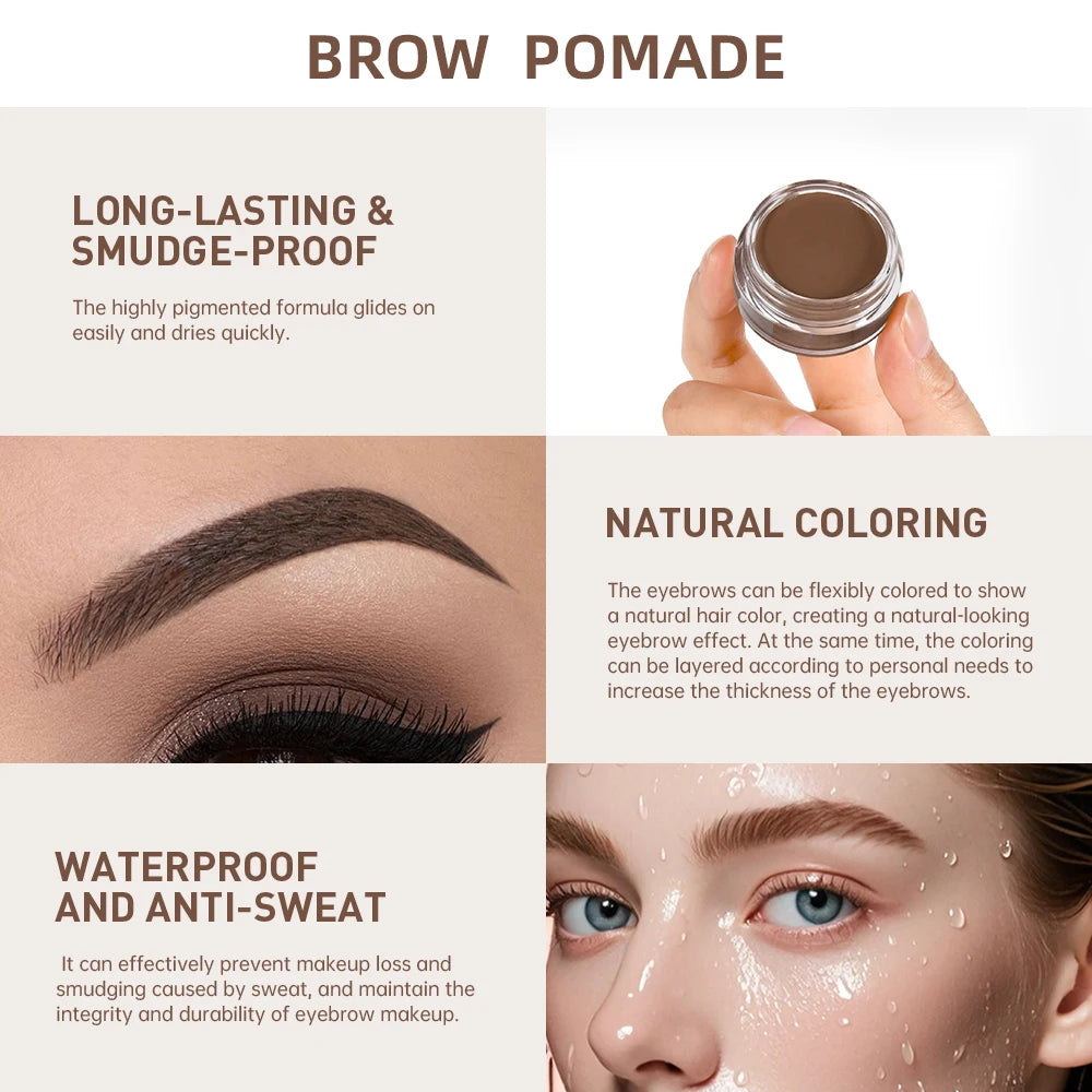 Ibcccndc Long Lasting Waterproof Eyebrow Pomade With Brush