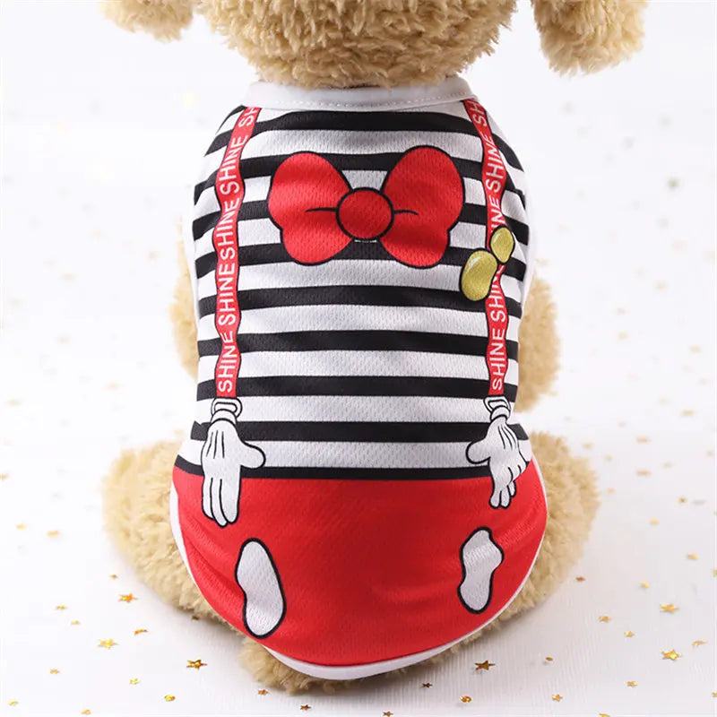 Cartoon Style Soft Dog Vest Shirt For Small Pets Everyday
