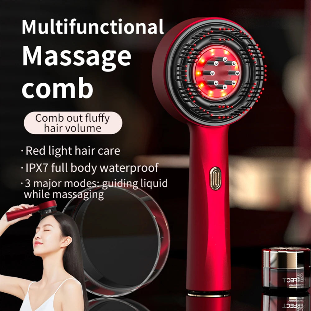 Foreverlily Electric Vibration Scalp Massage Comb With Light Therapy