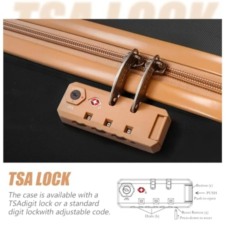 3-Piece ABS Luggage Set With Spinner Wheels And TSA Lock