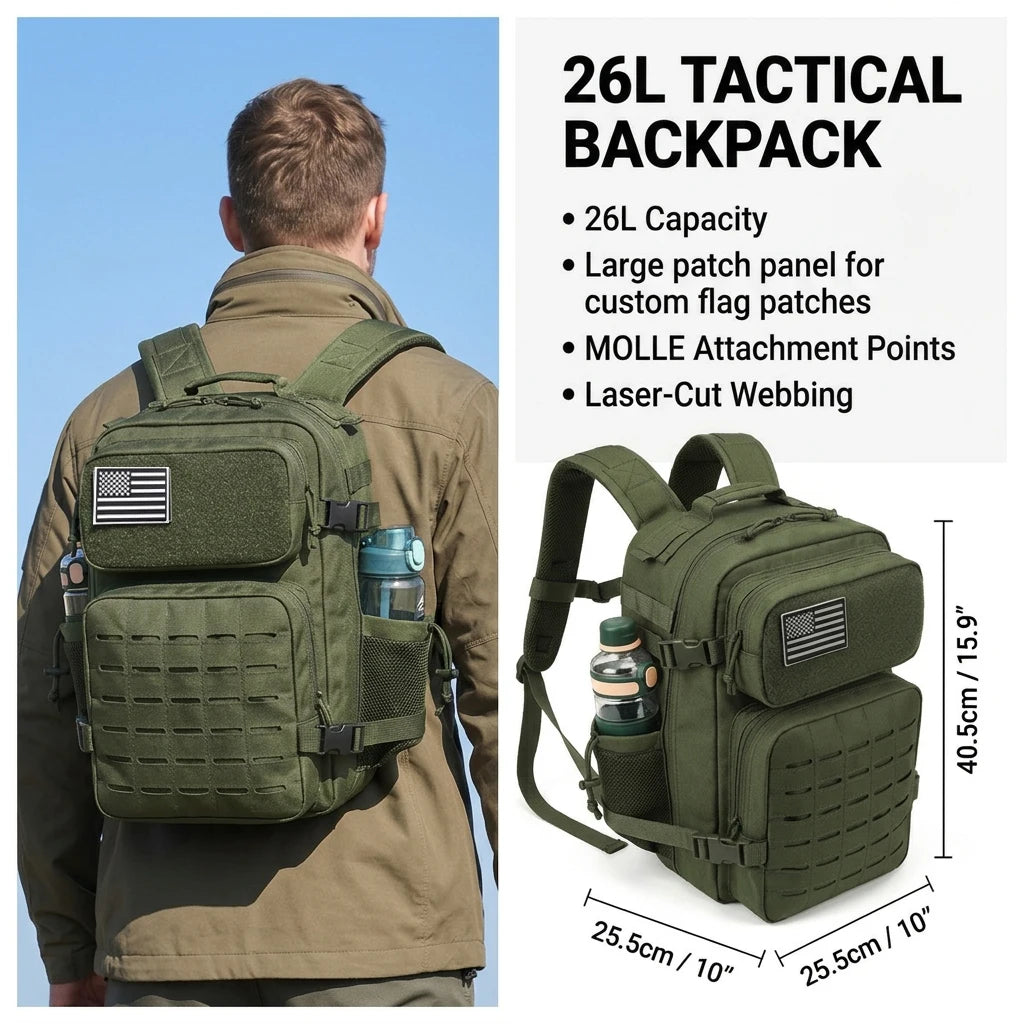 ReFire Gear Molle Tactical Backpack Featuring Cup Holders