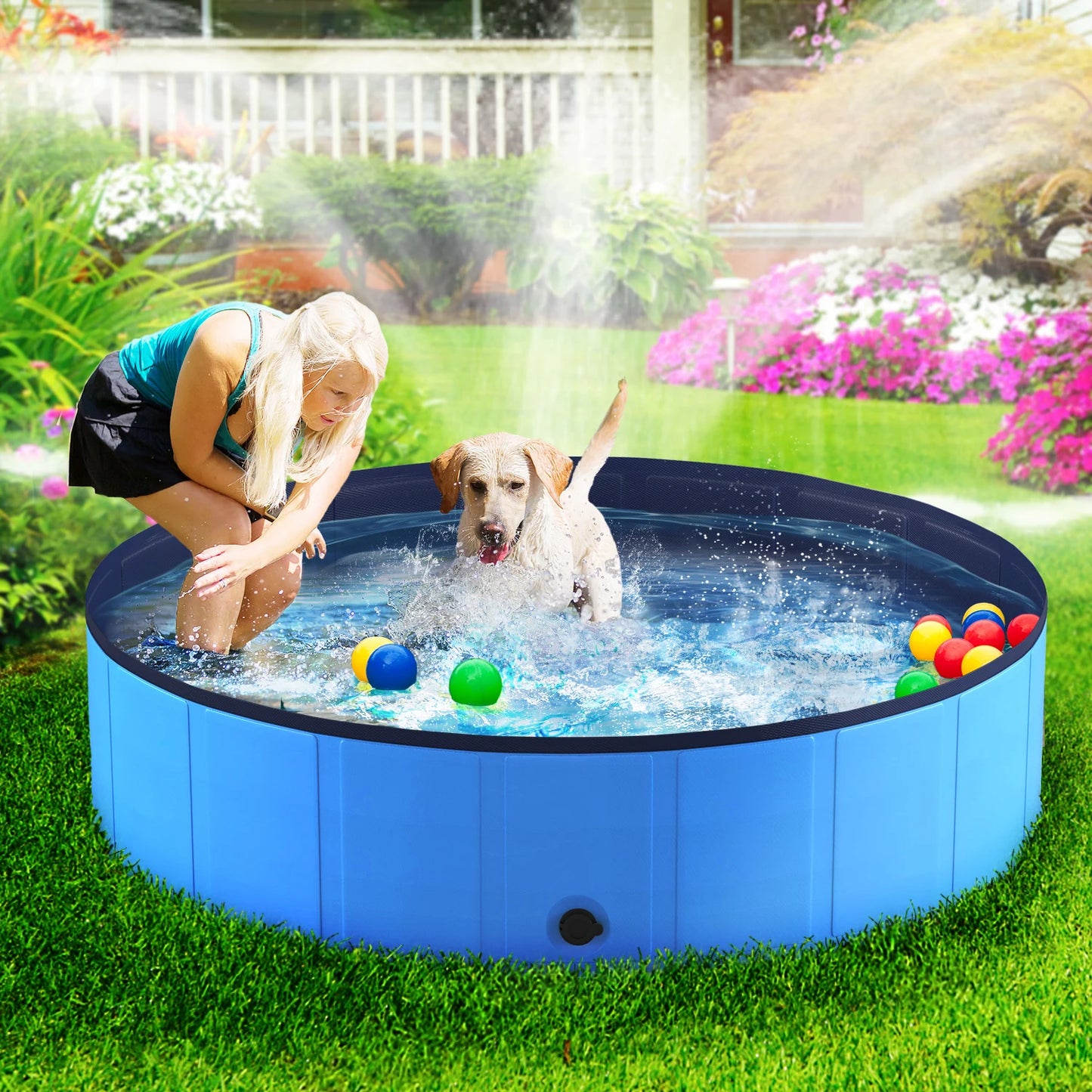 Portable Foldable Dog Pool Anti Slip Bath Tub For Pets