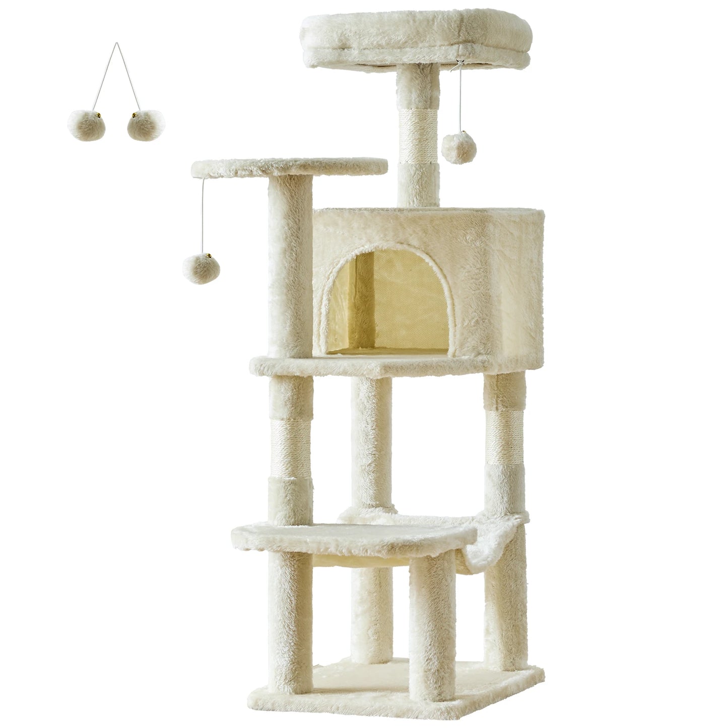 JHK Four Level Cat Tree Indoor Climbing Tower With Sisal