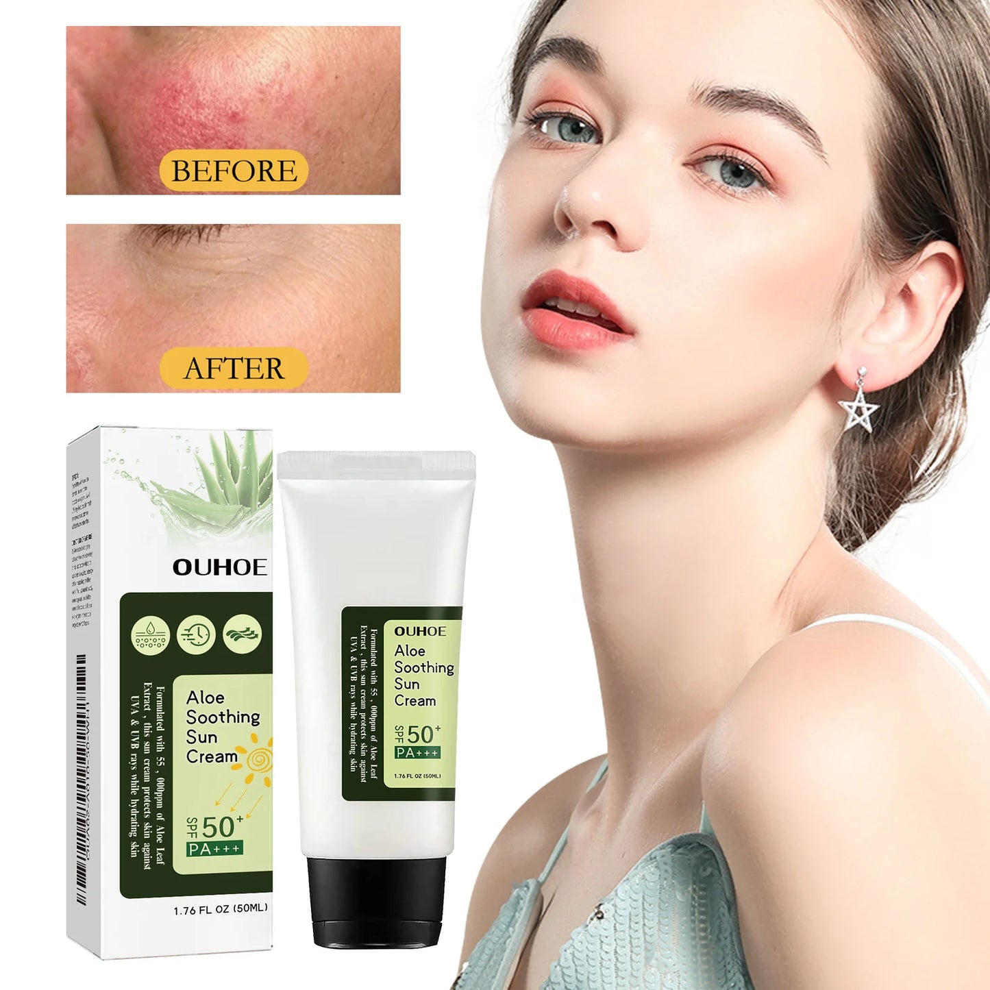 Ouhoe Aloe Vera Protective Sunscreen SPF 50 Face And Body