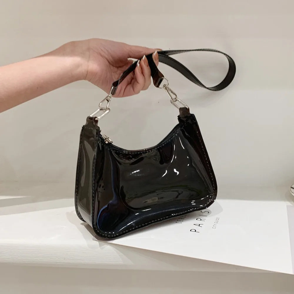 Waterproof Transparent Jelly Bag Women Clear Shoulder Purse