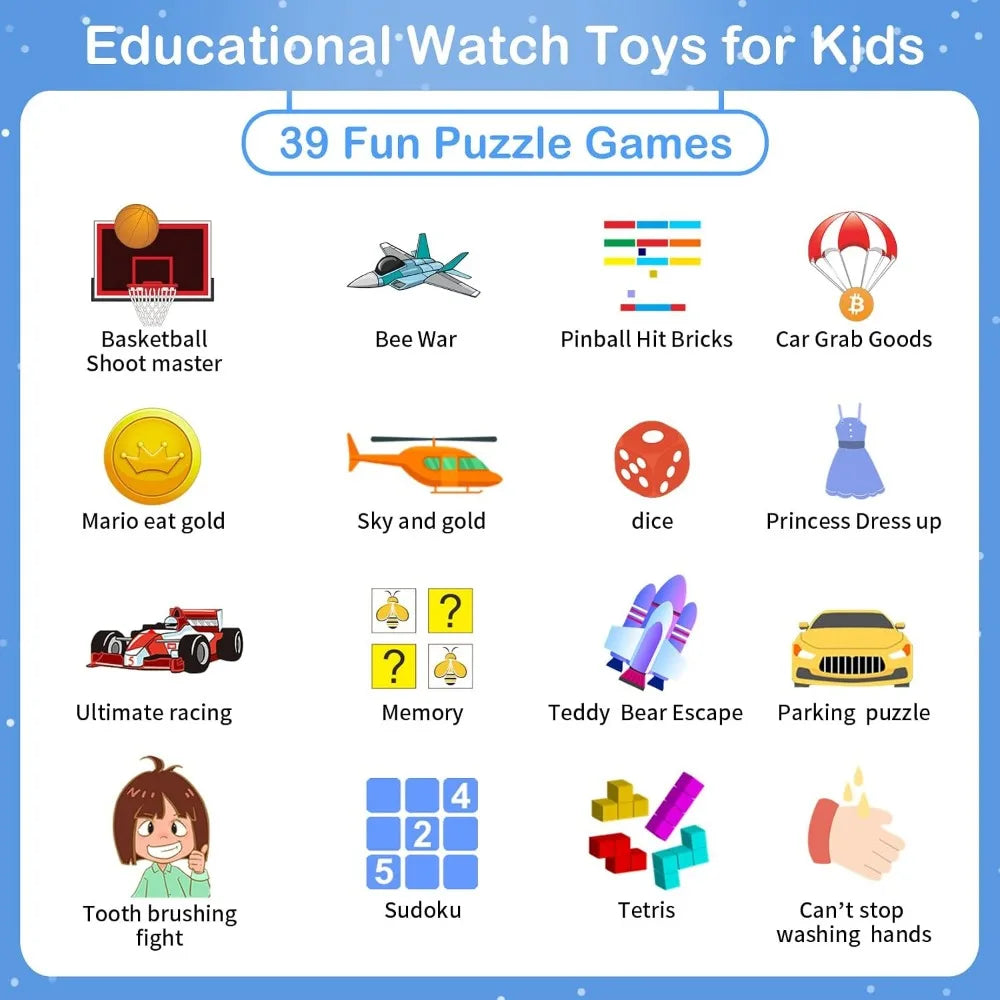 Smart Watch For Kids 3-12 With Games Alarm Touchscreen