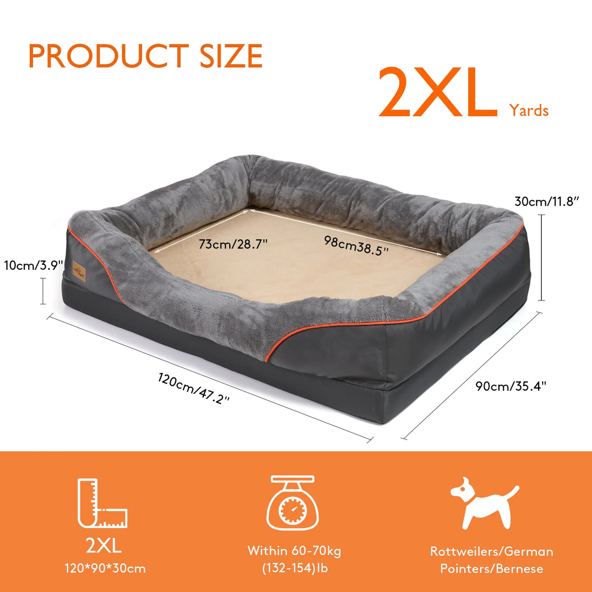 BINGOPAW Comfortable Waterproof Dog Bed With Removable Washable Cover