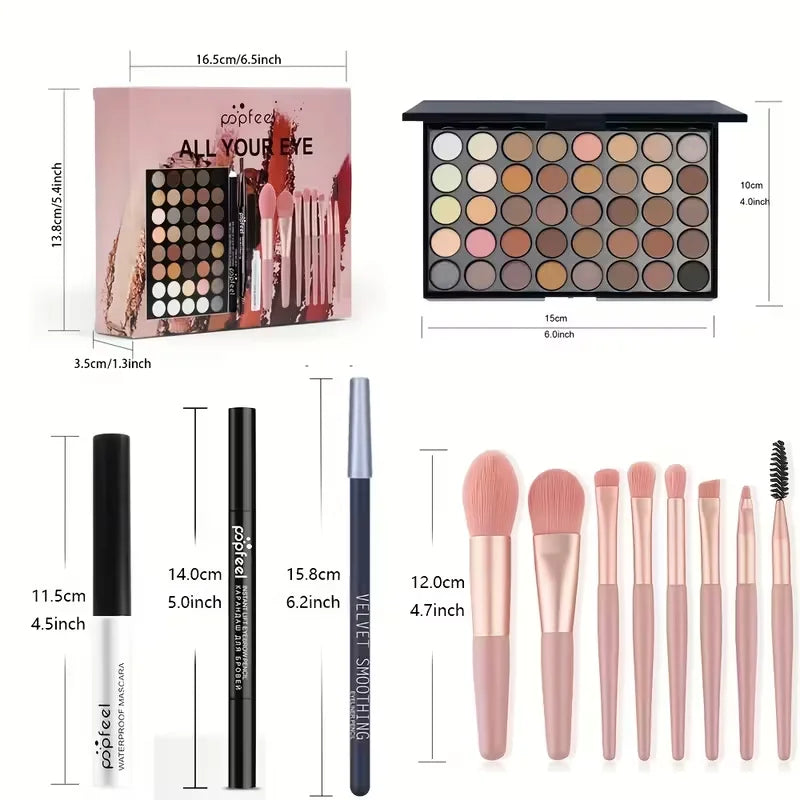Christmas Eyeshadow Palette Makeup Kit With Mascara Eyeliner And Brushes