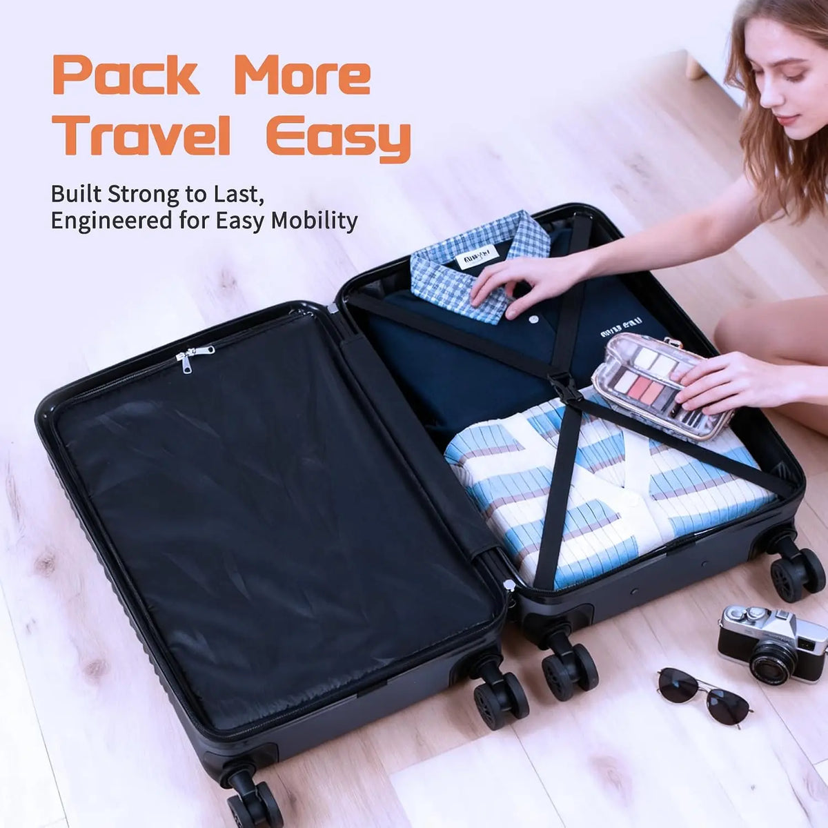 ABS Hardshell Luggage Set With Spinner Wheels And TSA Lock