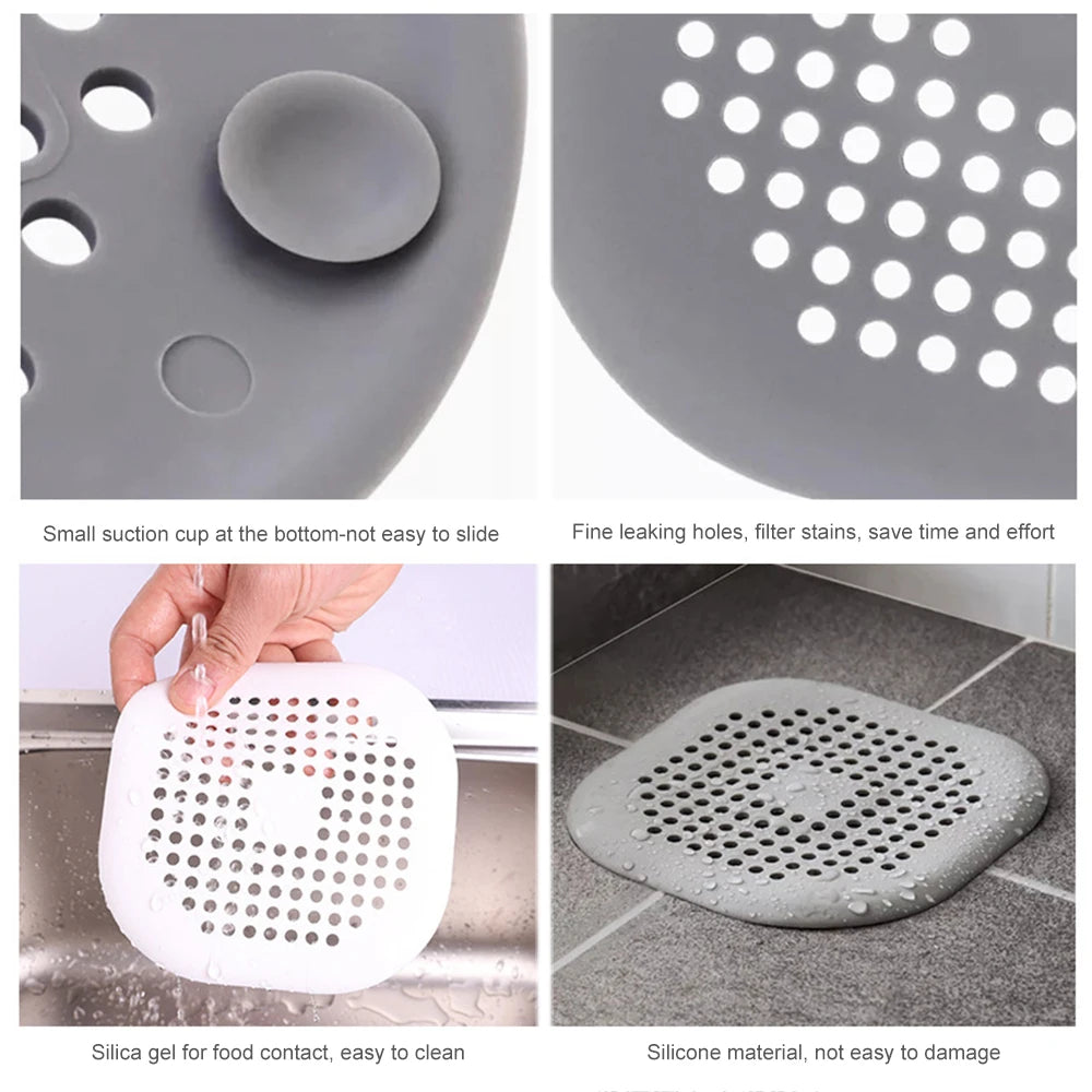 Silicone Suction Cup Sink Strainer And Shower Hair Catcher Screen