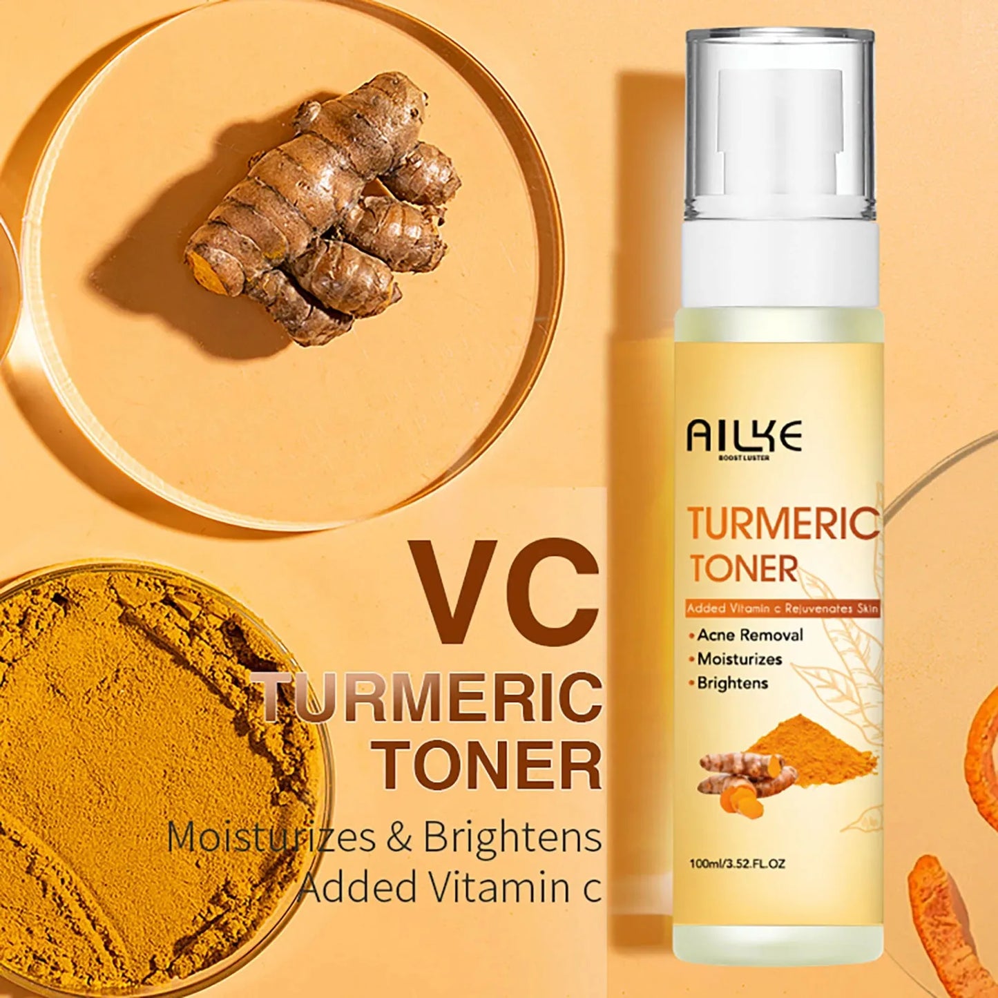 AILKE Organic Turmeric Skin Care Kit Brightening And Hydration