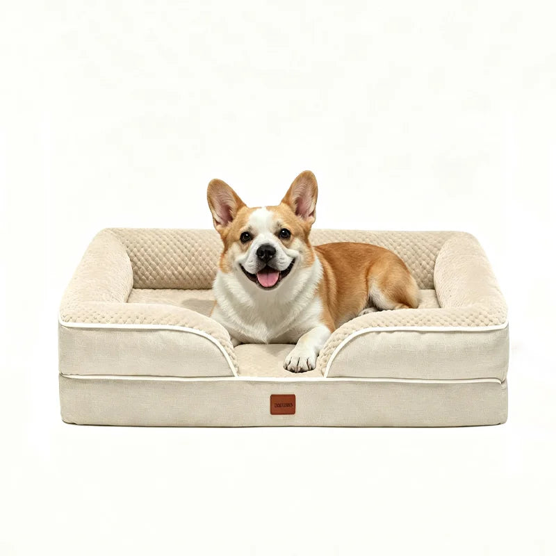 Orthopedic Memory Foam Dog Bed With Washable Waterproof Cover