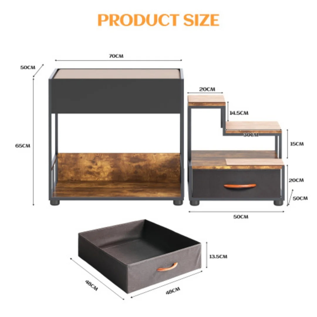 Dog Bunk Bed With Steps And Storage Drawer For Pets