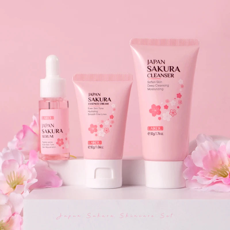 LAIKOU Japan Sakura Skincare Set Moisturizing Anti Aging Kit