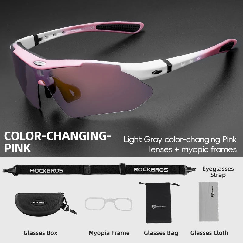 ROCKBROS Photochromic Cycling Glasses UV400 Protection Sunglasses