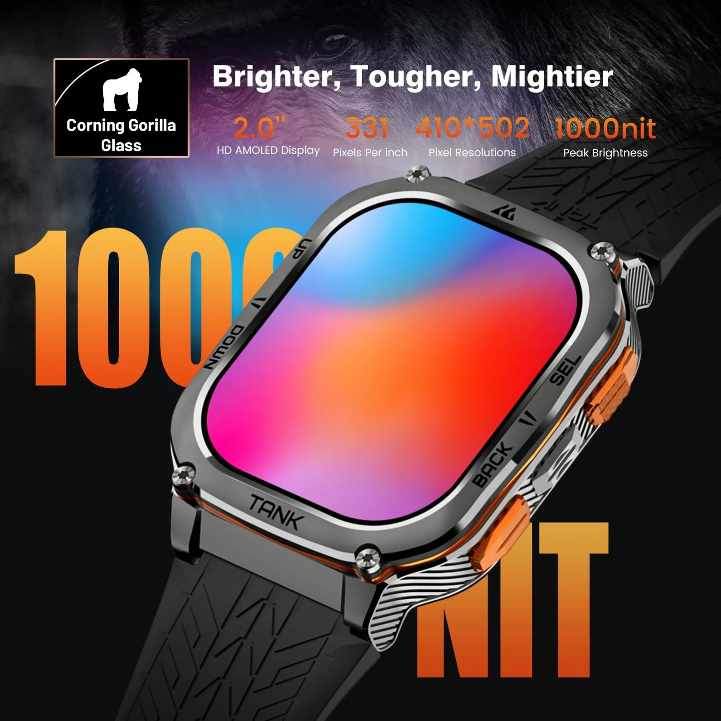 KOSPET Tank M3 Ultra GPS Smart Watch Steel 5ATM IP69K