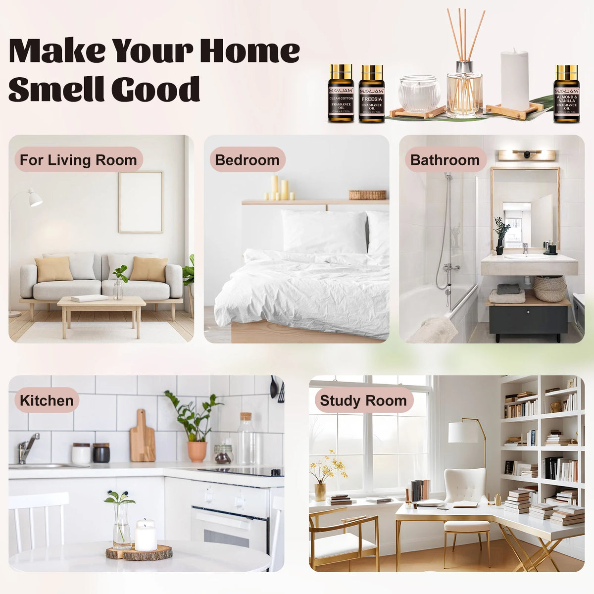 MAYJAM Premium Aromatic Fragrance Oils Set For Room Diffuser
