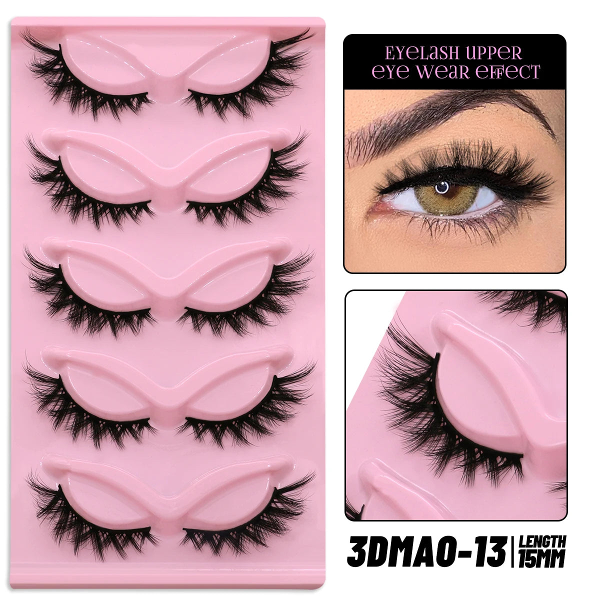 Russian Strip Lashes 3D Mink Natural Dramatic Style Full Set