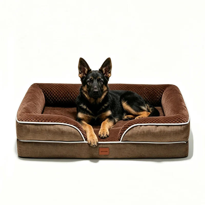 Orthopedic Memory Foam Dog Bed With Washable Waterproof Cover