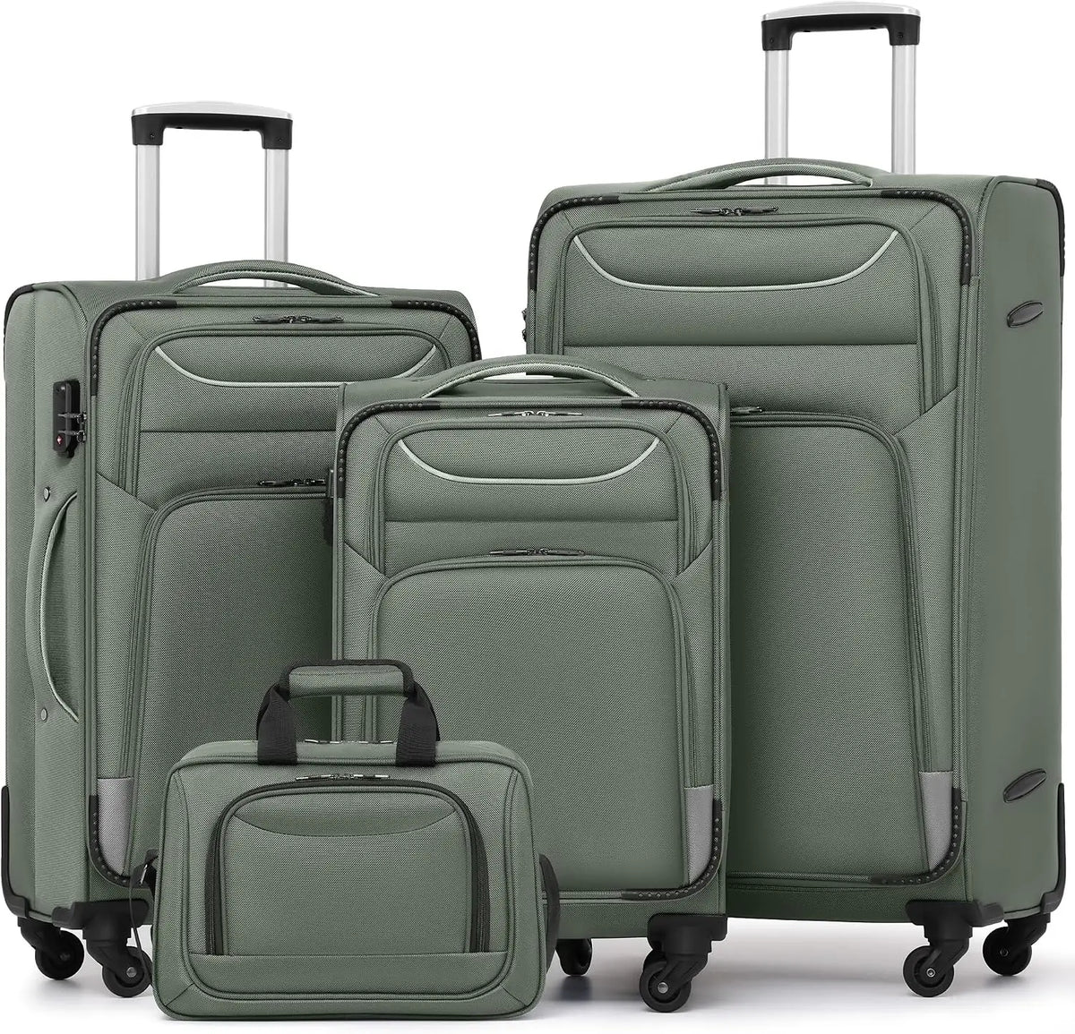 Coolife Luggage Set With TSA Lock Spinner Wheels And Tote