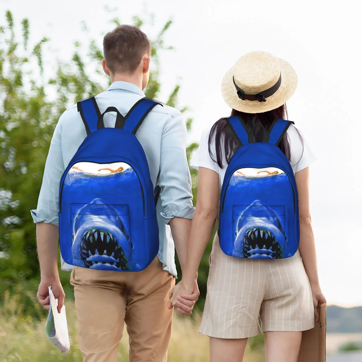 Jaw Shark Classic Film Amity Island Unisex Foldable Backpack