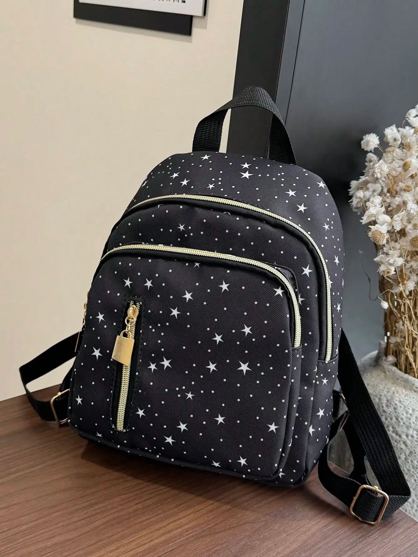 Nylon Women's Black Backpack With Laptop Compartment Casual Everyday