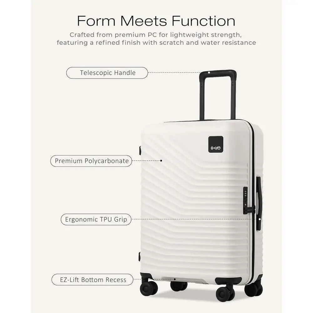 3-Piece Hardside Luggage Set With Spinner Wheels And TSA Lock