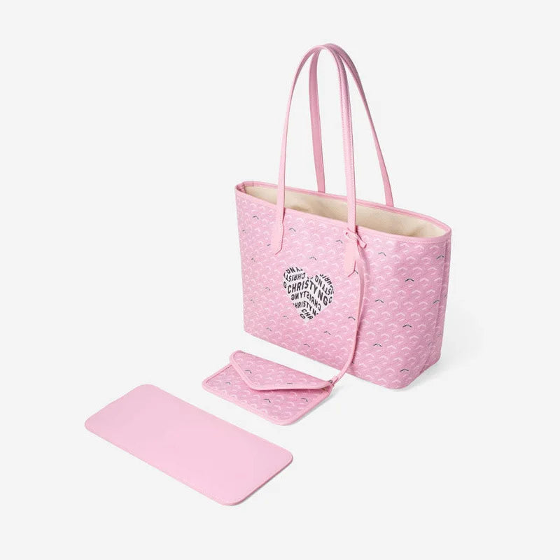 Printed Heart Letter Travel Tote Bag For Portable Storage