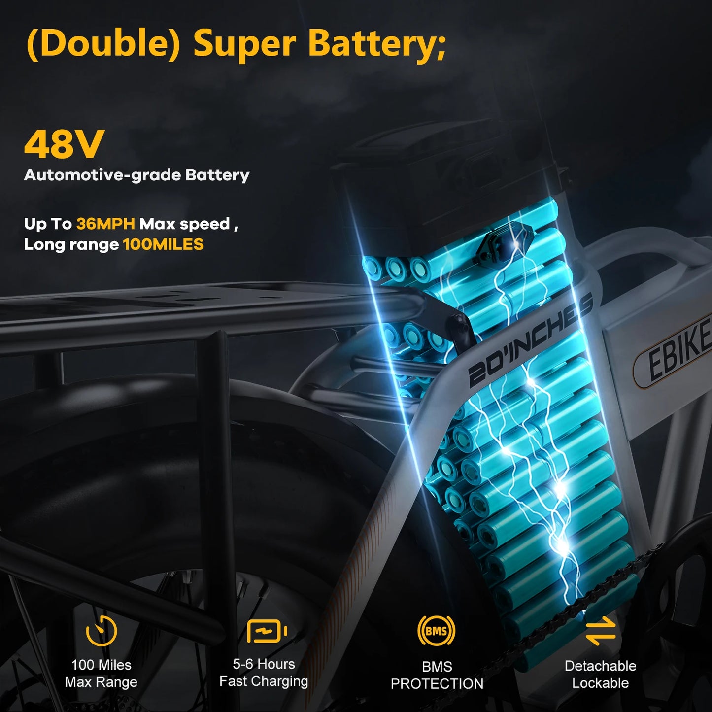 LIONLAND EK4 Folding Electric Bike 960Wh 30 MPH 80-Mile Range