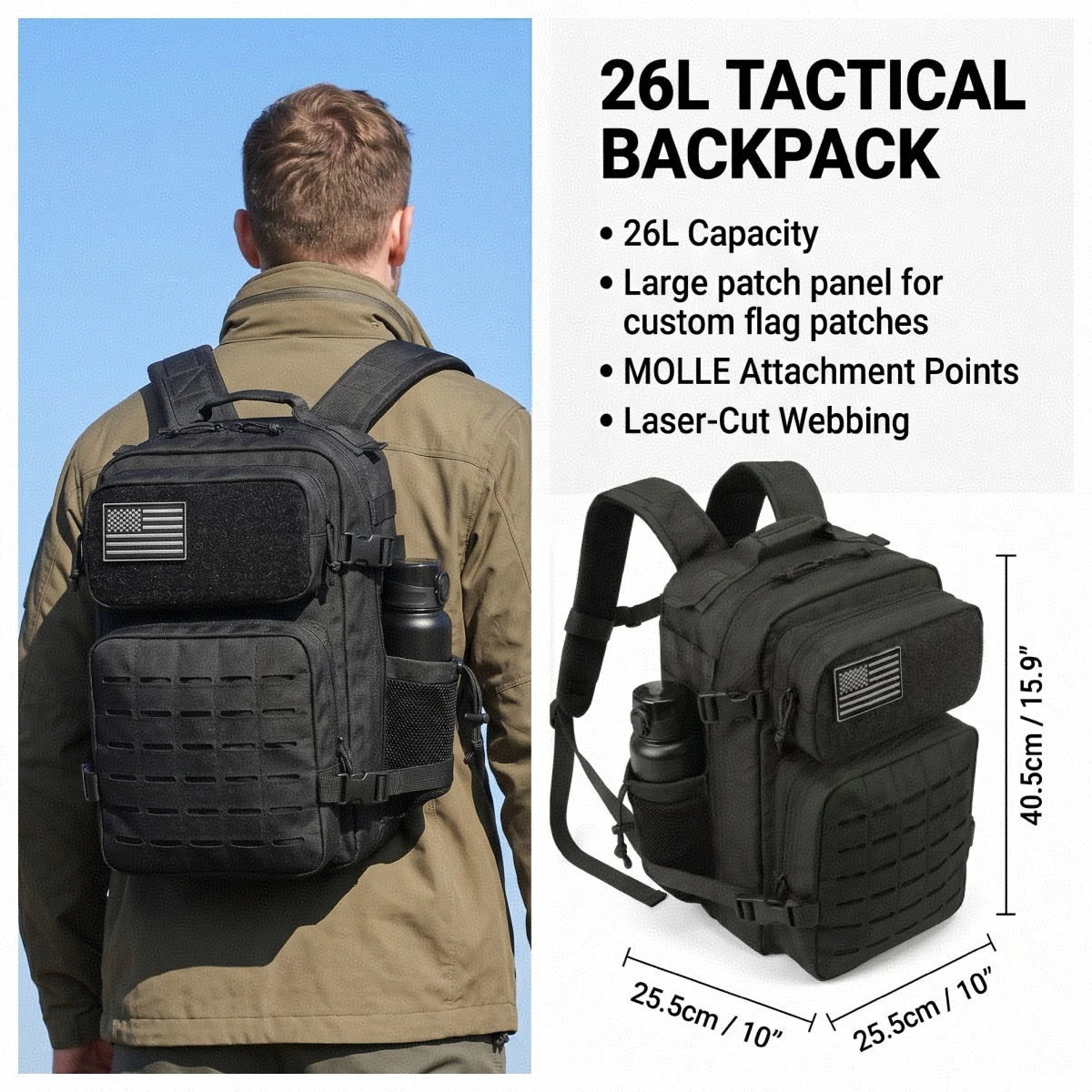 ReFire Gear Molle Tactical Backpack Featuring Cup Holders