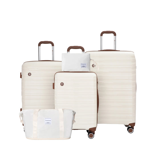 Travelhouse 5 Piece Hard Case Luggage Set With Spinner Wheels