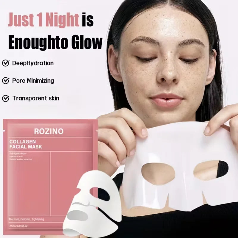 Rozino 10 Pcs Bio Collagen Mask Set for Intense Hydration