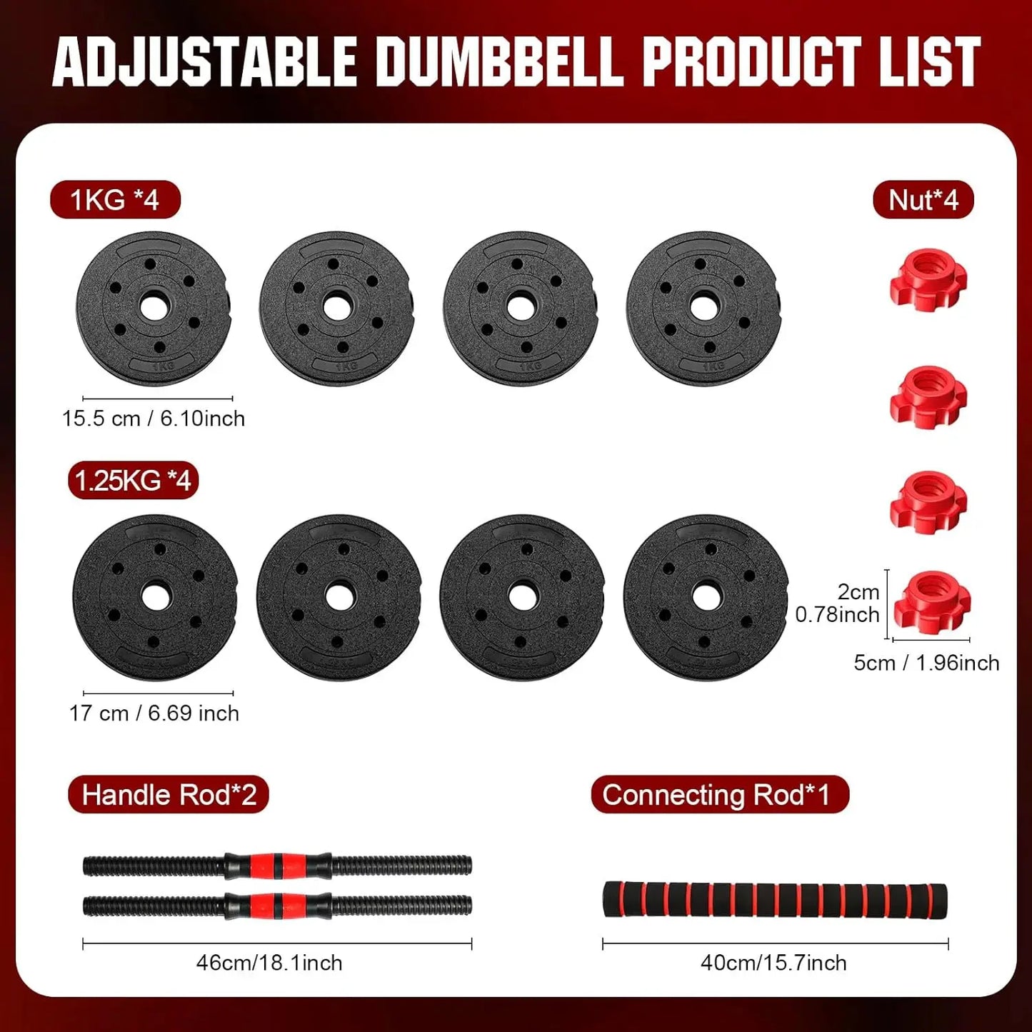 2 In 1 Adjustable Dumbbell Barbell Set For Home Gym