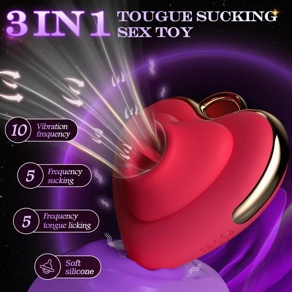 JoinJJToy Mini Heart Shaped Tongue Stimulator USB Rechargeable For Women