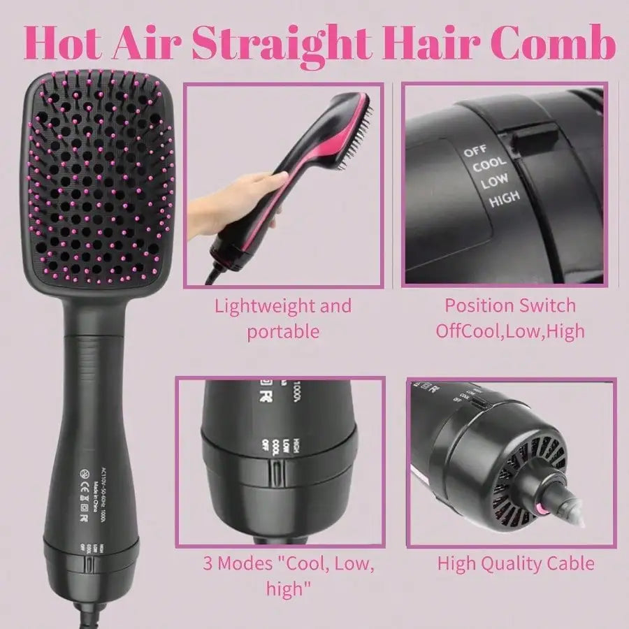 Hair Dryer Brush 3-In-1 One Step Styler For Smooth Hair