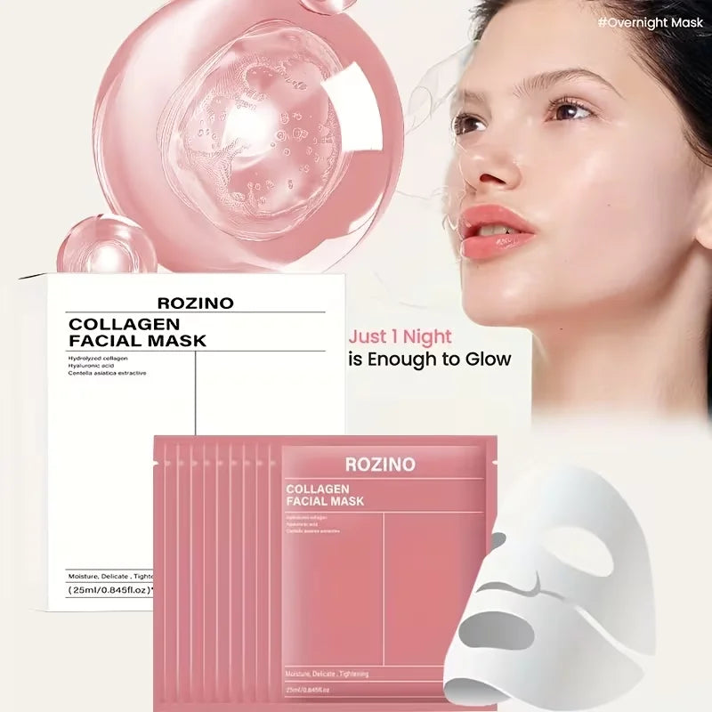 Rozino 10 Pcs Bio Collagen Mask Set for Intense Hydration