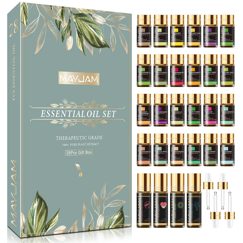 MAYJAM Pure Natural Essential Oils Diffuser Lavender Vanilla Set