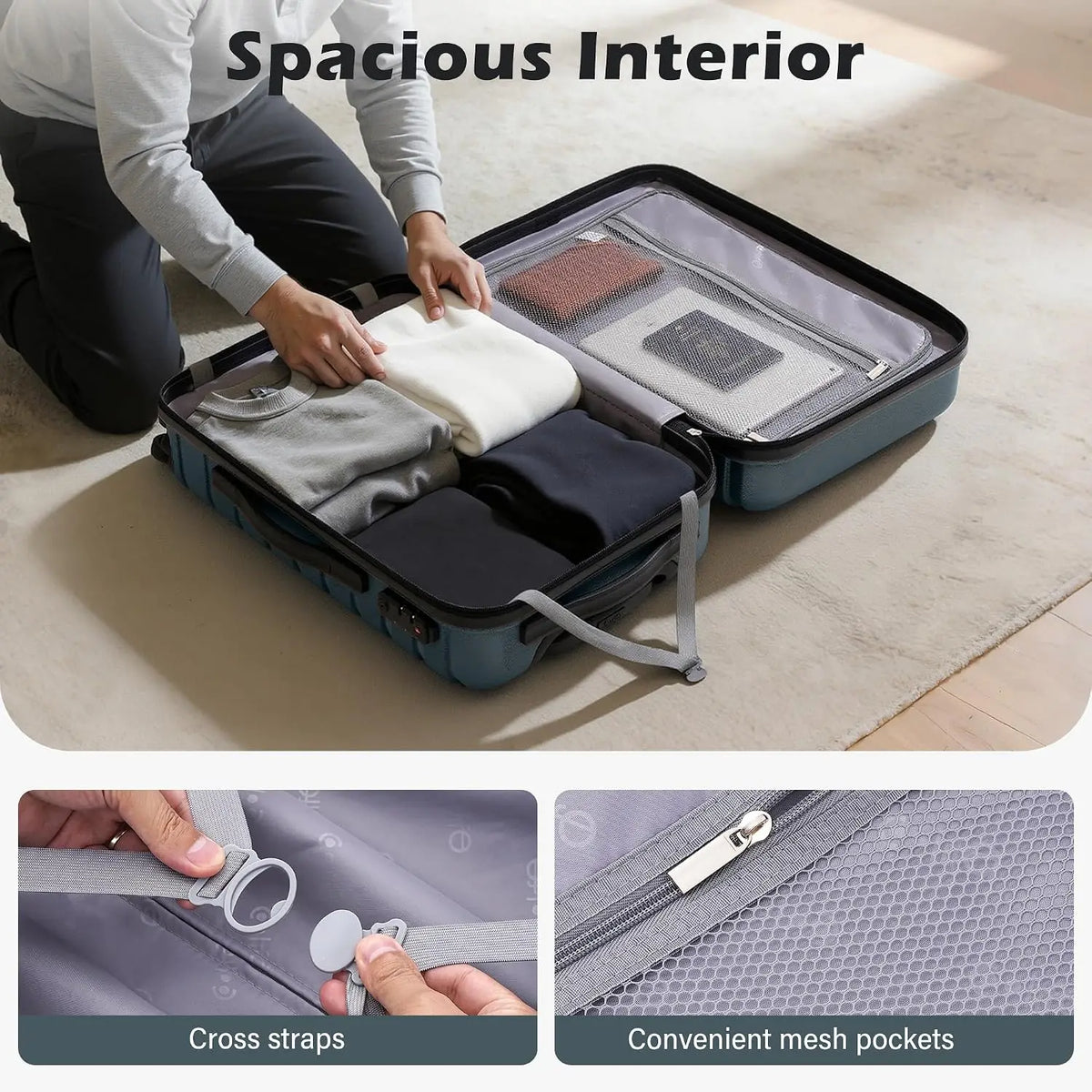 Coolife Lightweight Luggage Set With Built In TSA Lock