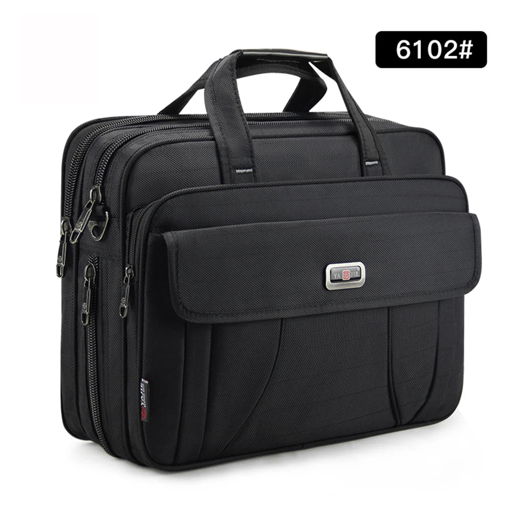 Canvas Waterproof Laptop Briefcase Large Capacity Business Bag