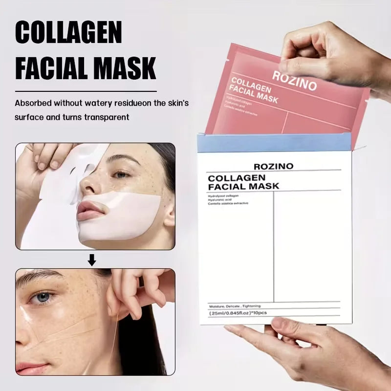 Rozino 10 Pcs Bio Collagen Mask Set for Intense Hydration