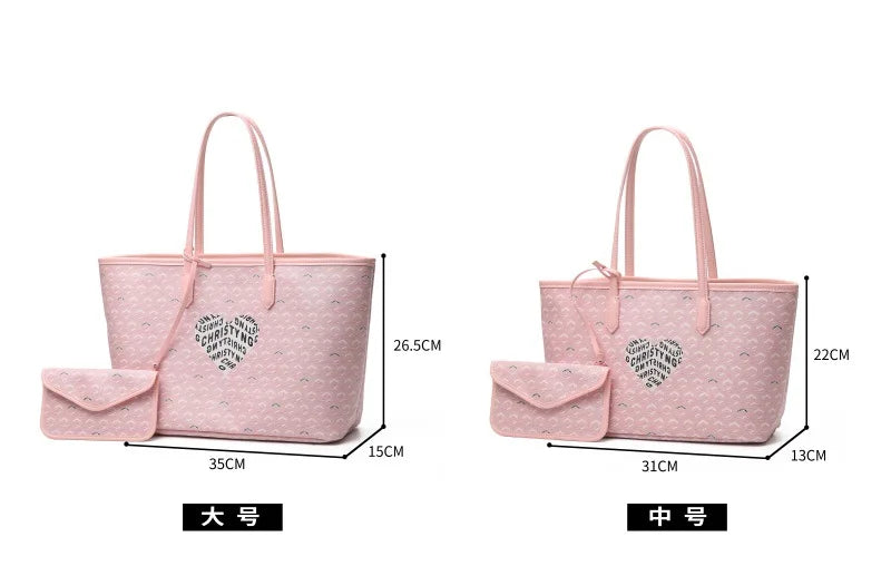 Printed Heart Letter Travel Tote Bag For Portable Storage