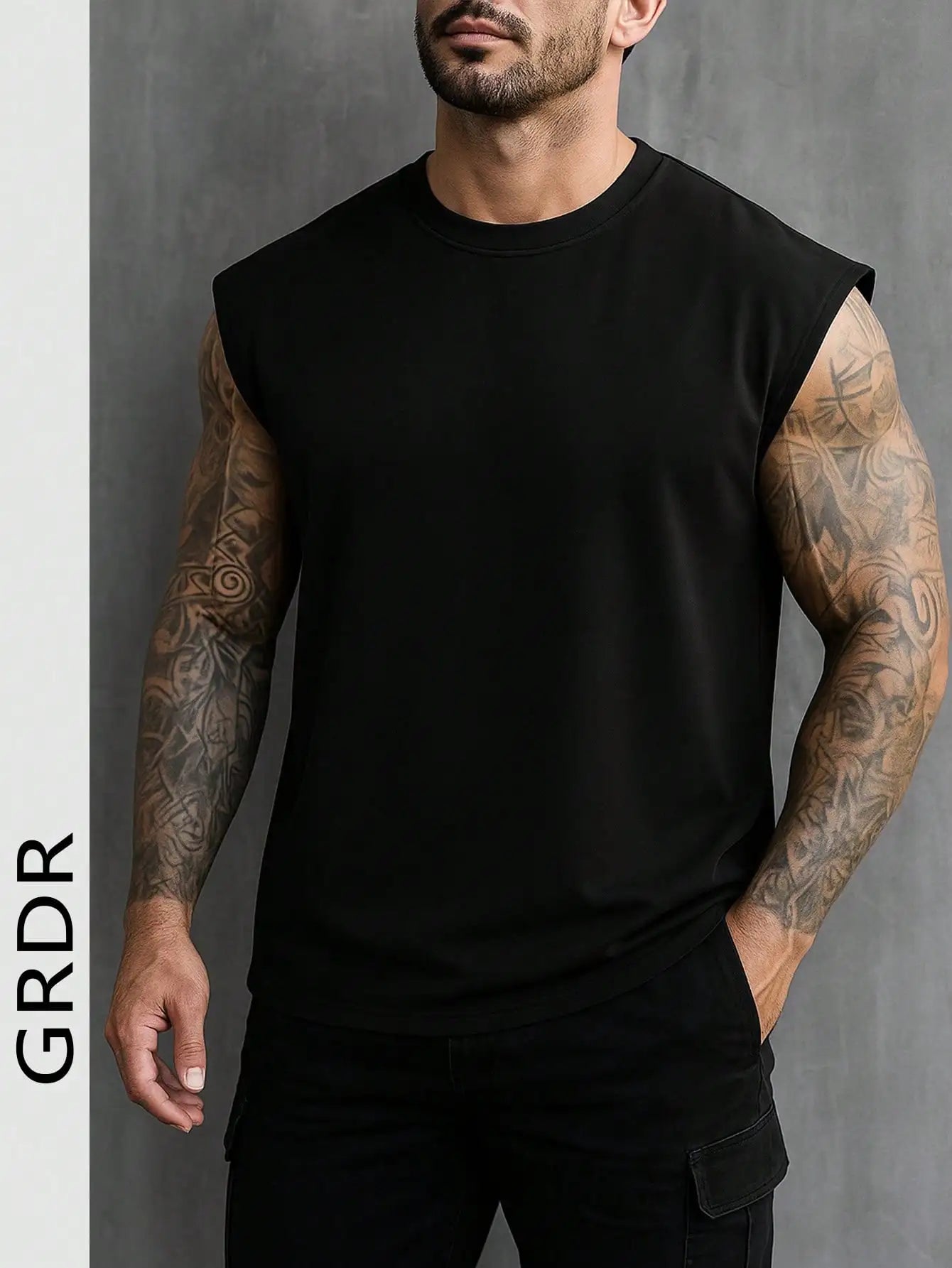 Men's Sleeveless Tank Top O Neck Casual Loose Fit Vest
